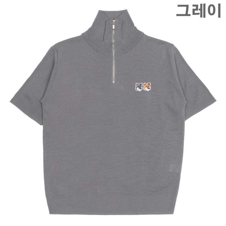 메종키츠네 더블패치 집업반팔(3color)