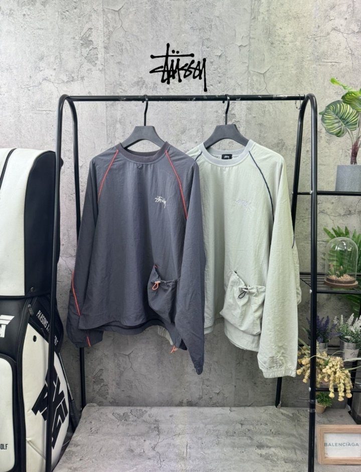 스투시 자수 윈드 맨투맨 2color