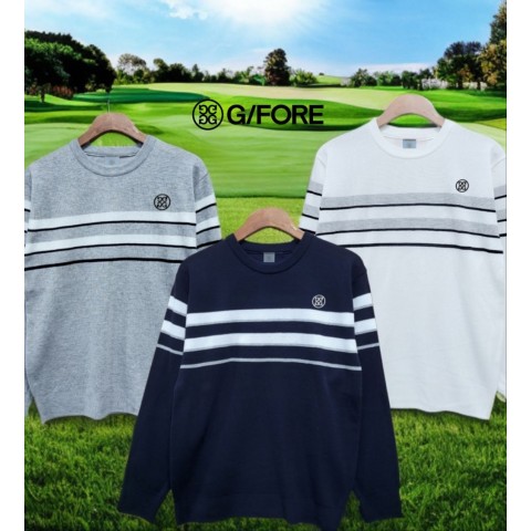 지포어 가슴세로줄 자수로고니트 3color