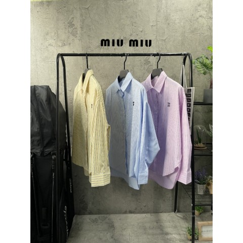 미우미우 자수로고 오버셔츠 (여성용) 3color
