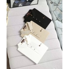 로로피아나 멀티 자수로고 면실크 반팔 카라티 - 3 Color