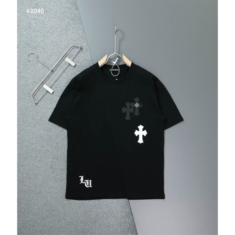 크롬하츠 세메터리 레더 패치 라운드 반팔티