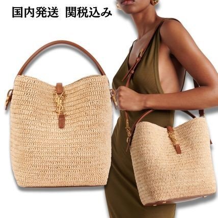 생로랑 우븐 라피아 LE 37 버킷백 742828